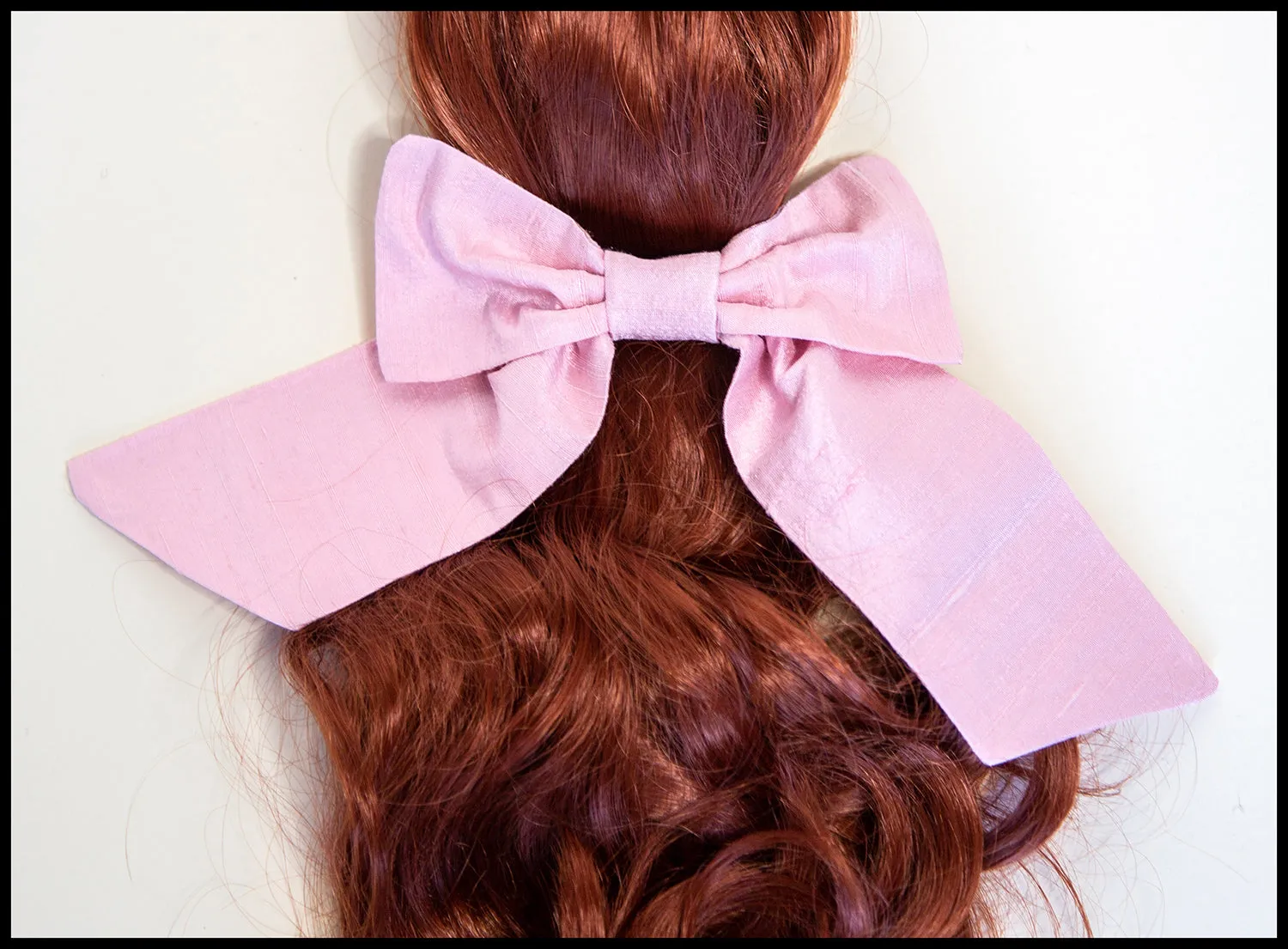 Pink Silk Hair Bow