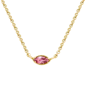 Pink Topaz Petite Pendant Necklace