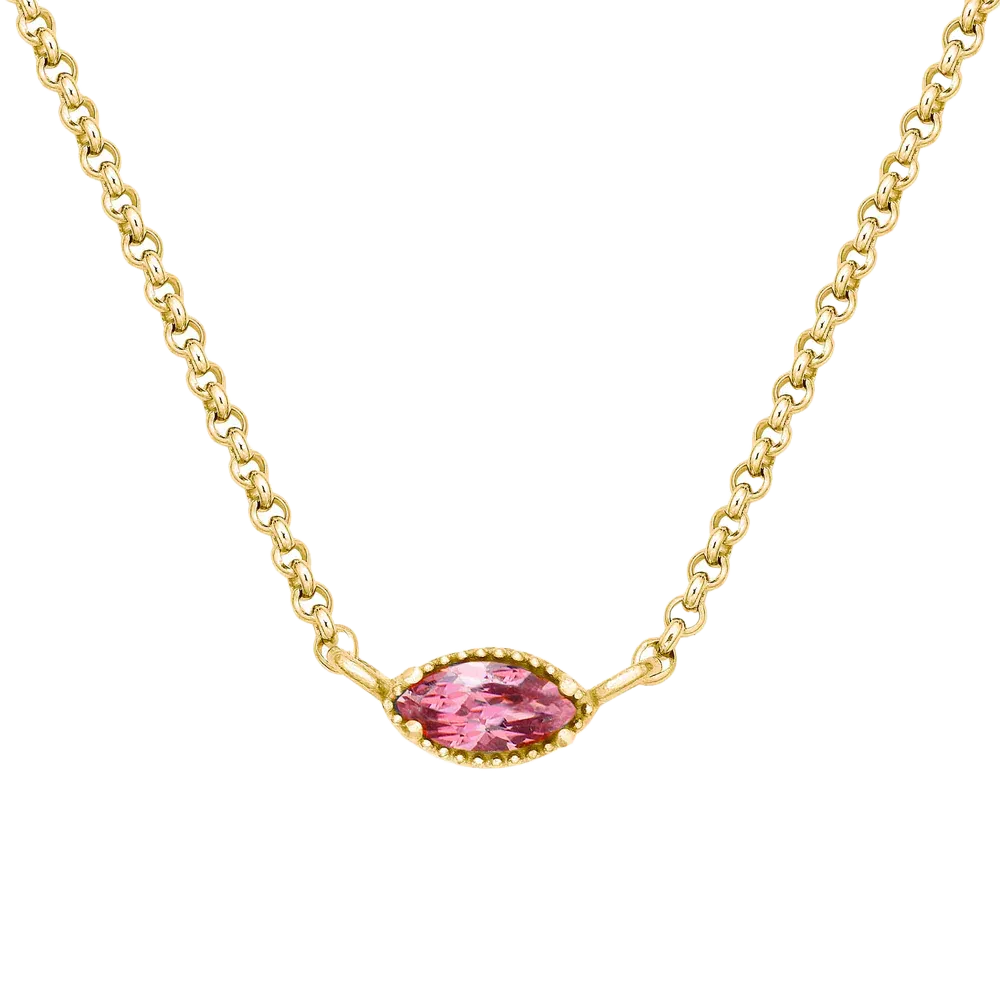 Pink Topaz Petite Pendant Necklace