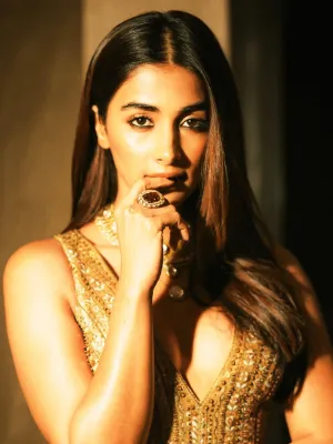 Pooja Hegde In Kundan Ruby Ring Red