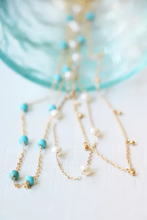 pop of turquoise necklace { gold }