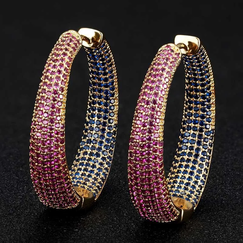 Pre Order:  Exaggerated Rhinestone Hoop Earrings