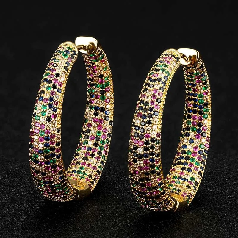 Pre Order:  Exaggerated Rhinestone Hoop Earrings