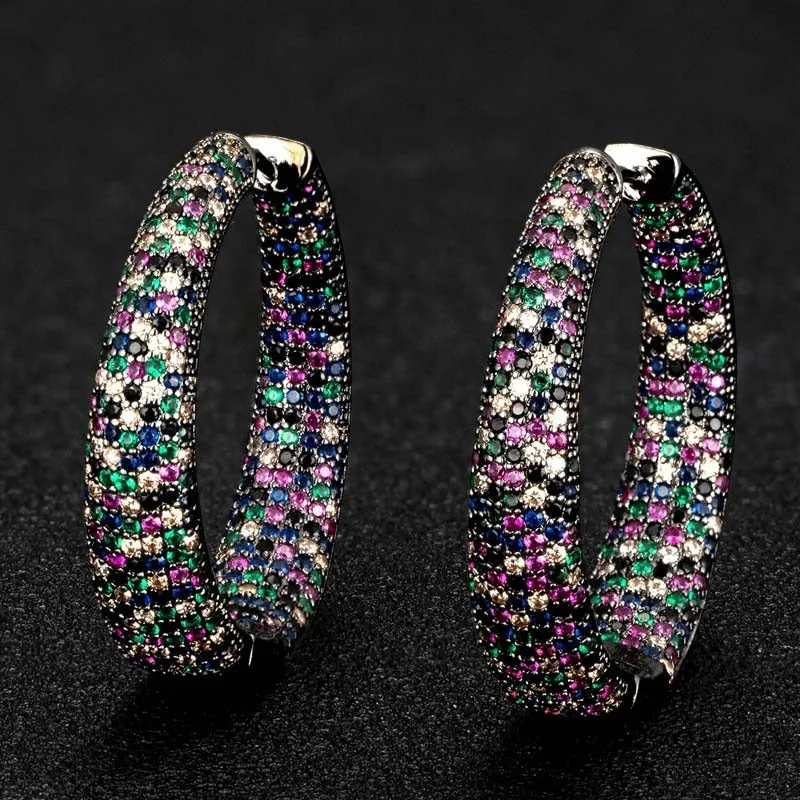 Pre Order:  Exaggerated Rhinestone Hoop Earrings