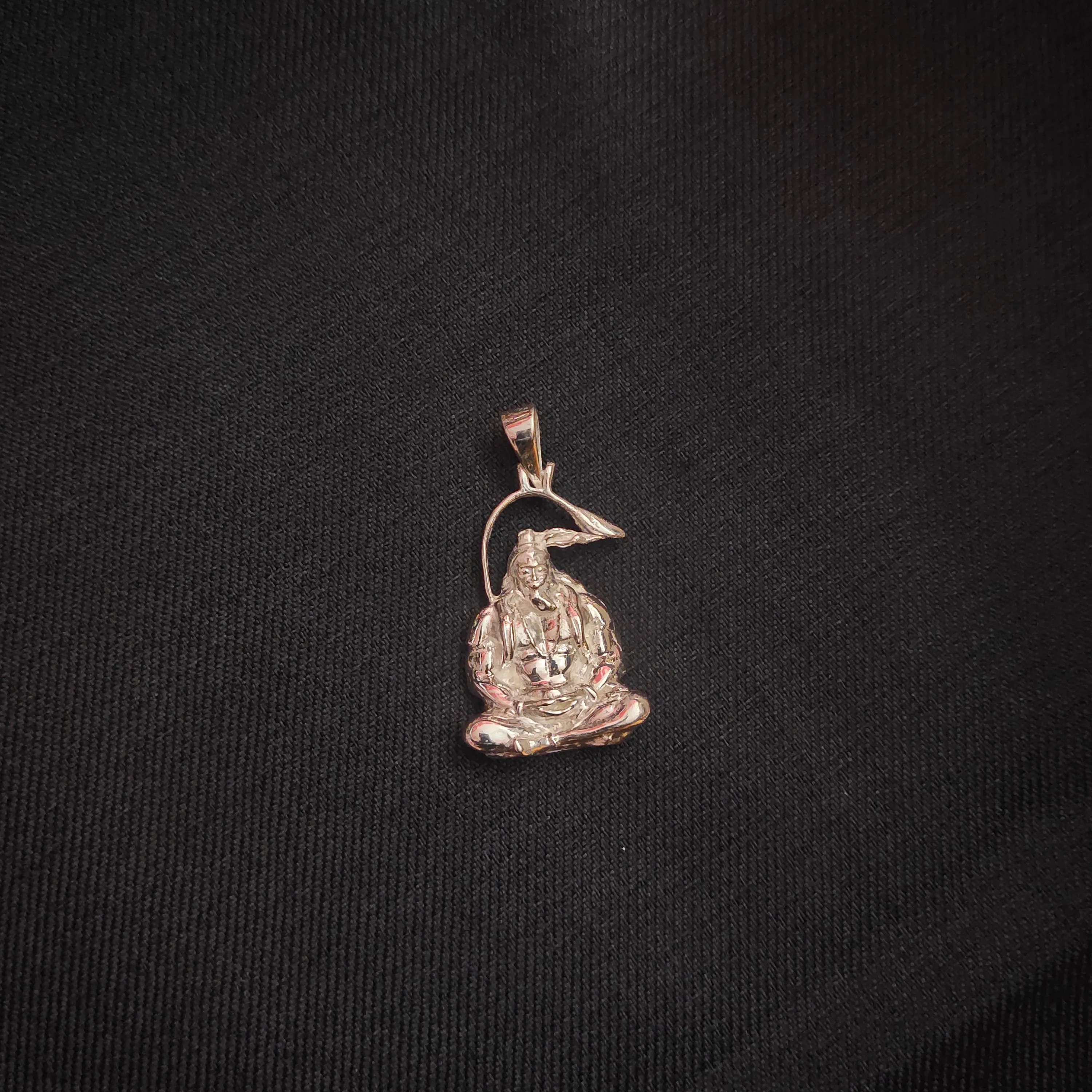 "A Divine Design: Experience Serenity with the 925 Silver Meditating Shri Hanuman Ji Pendant by Asp Silver"