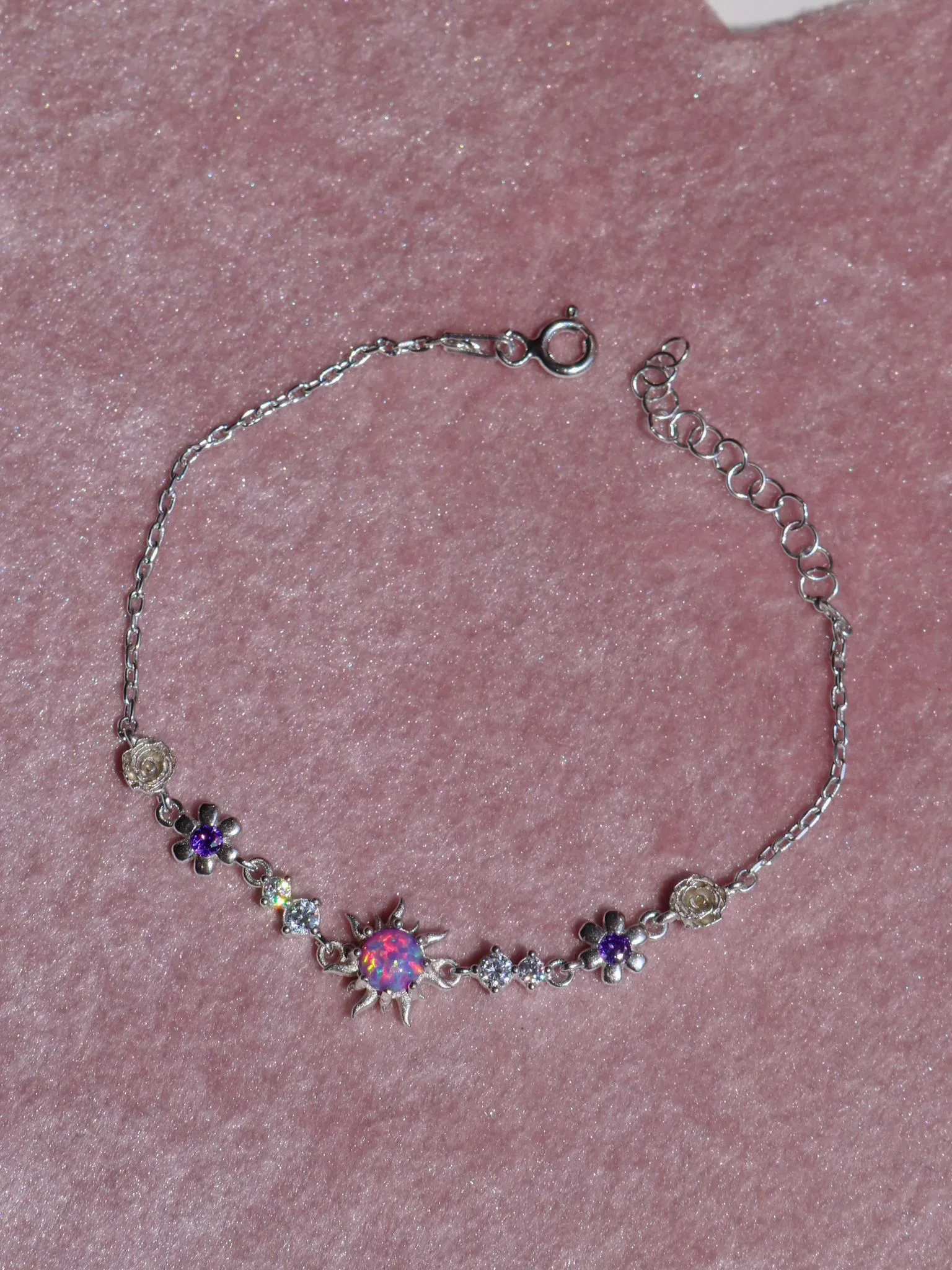 Rapunzel Sunflower Opal 925 Silver Bracelet