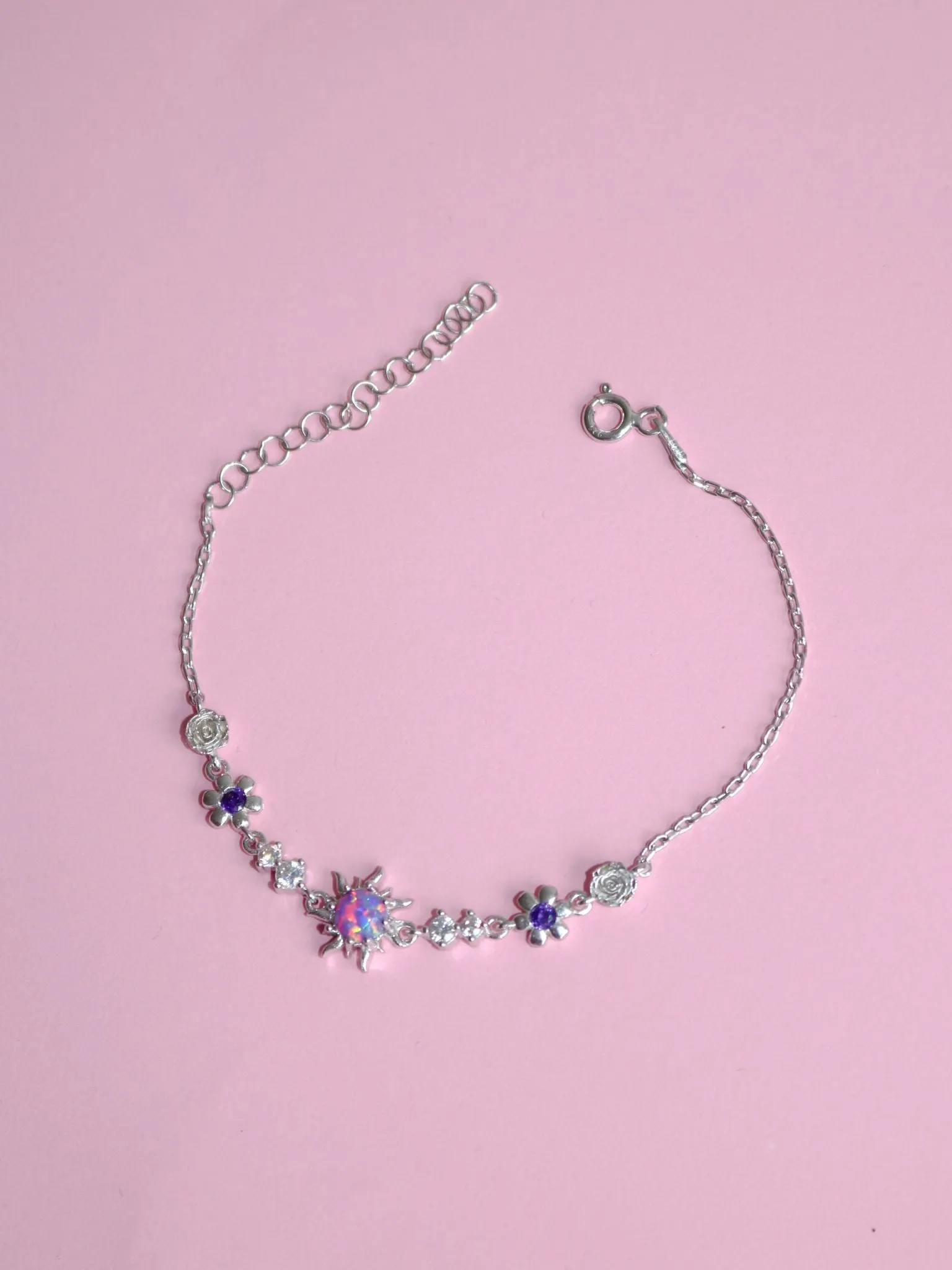 Rapunzel Sunflower Opal 925 Silver Bracelet