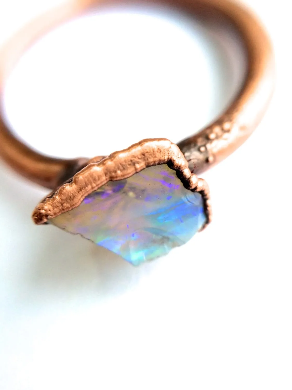 Raw opal ring | Australian opal ring