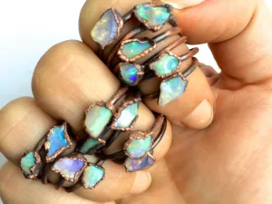 Raw opal ring | Rough opal ring