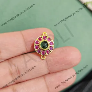 Real AD stone ruby emerald circle connector link kundan stone 1 piece IAKK18