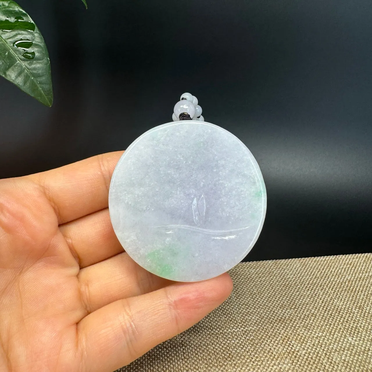 RealJade® Co. Genuine Burmese Jadeite Jade Lavender Green Guanyin Pendant Necklace