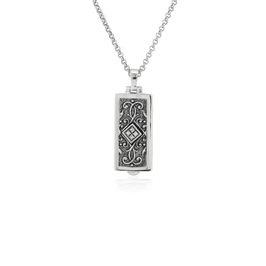 Rectangle Locket with Diamonds