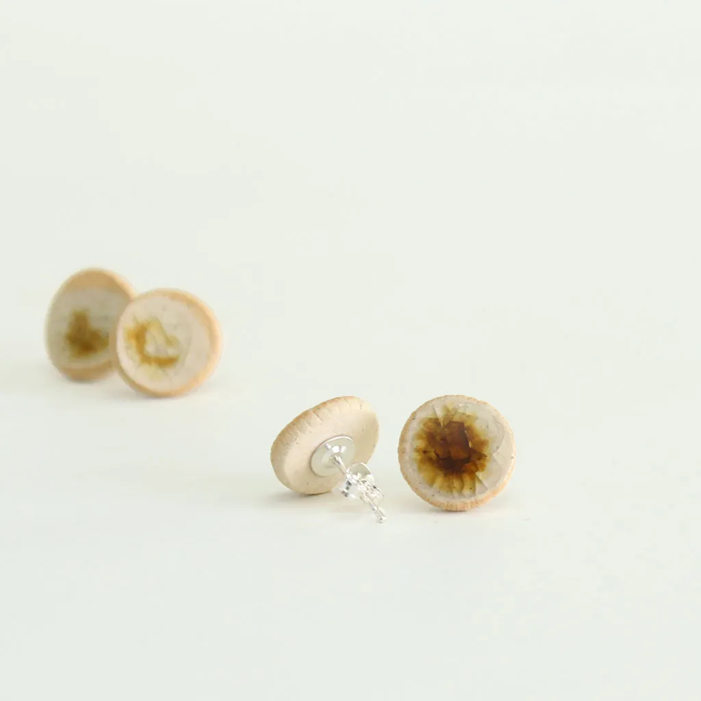 Recycled Gin Bottle Treacle Stud Earrings