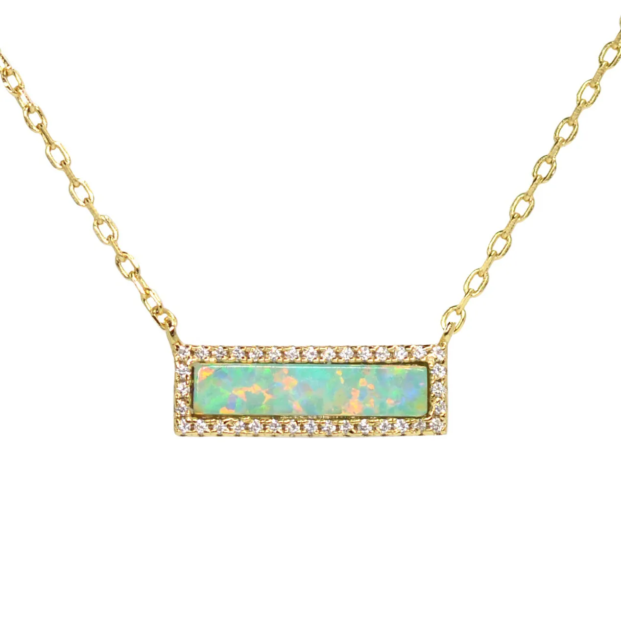 Reflection Opal Bar Necklace