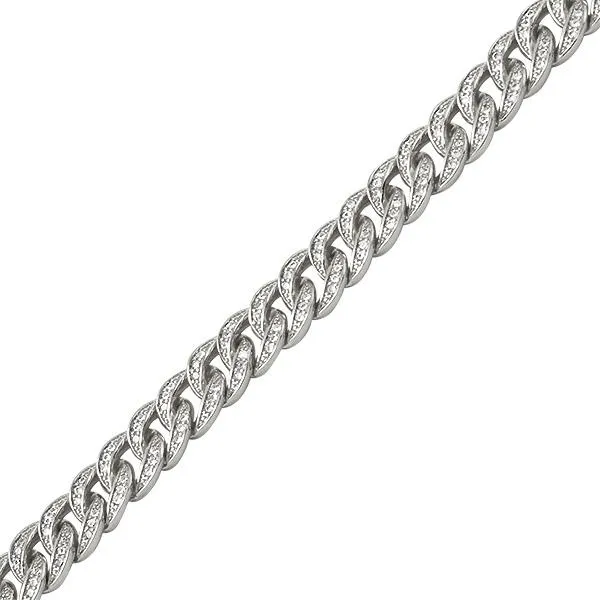 Rhodium Miami Cuban CZ Bling Bracelet 8MM