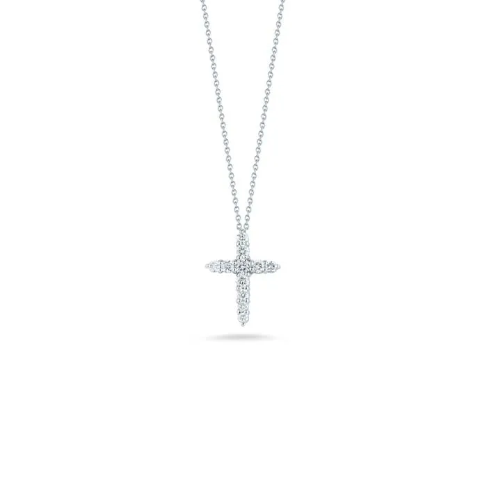 Roberto Coin Tiny Treasures .39CTW Cross Pendant in 18K White Gold