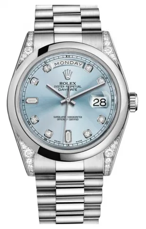 Rolex - Day-Date President Platinum - Domed Bezel - Diamond Lugs- President