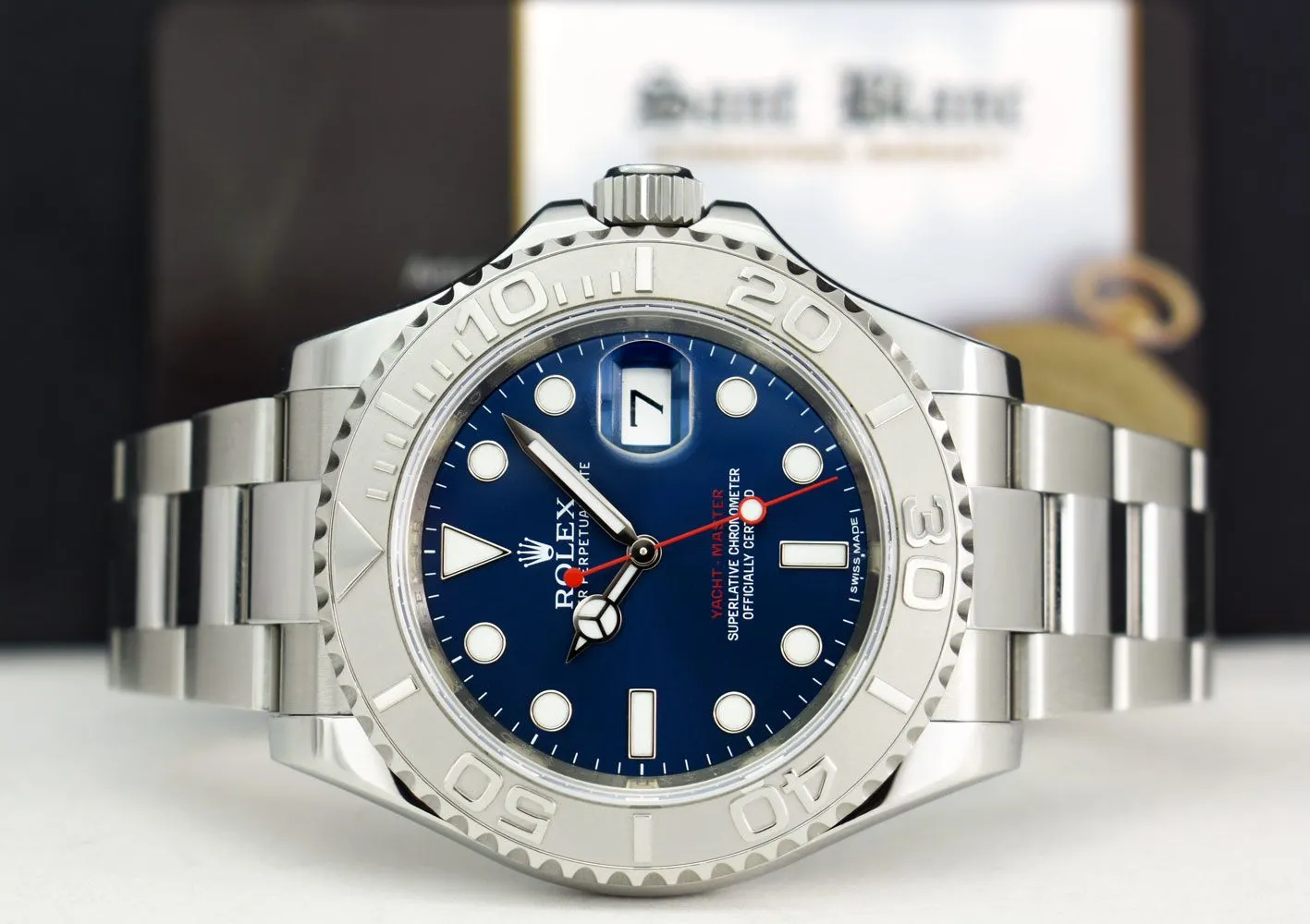 Rolex Platinum & Stainless Steel Yachtmaster 40 Blue Dial Model 116622