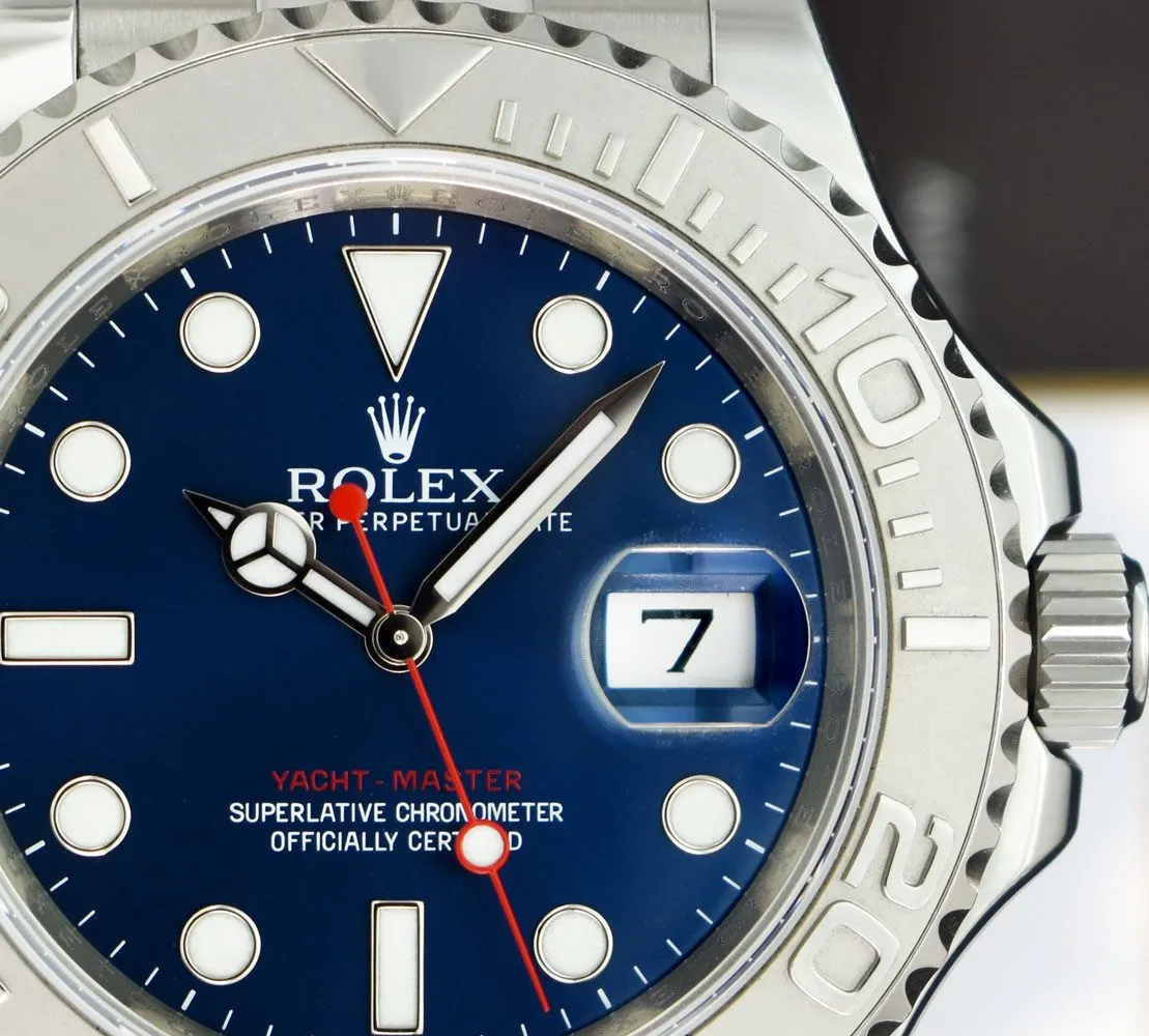 Rolex Platinum & Stainless Steel Yachtmaster 40 Blue Dial Model 116622