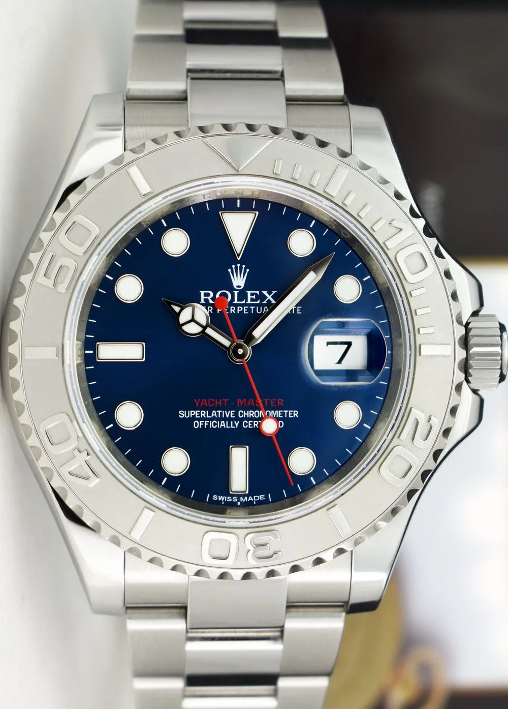 Rolex Platinum & Stainless Steel Yachtmaster 40 Blue Dial Model 116622