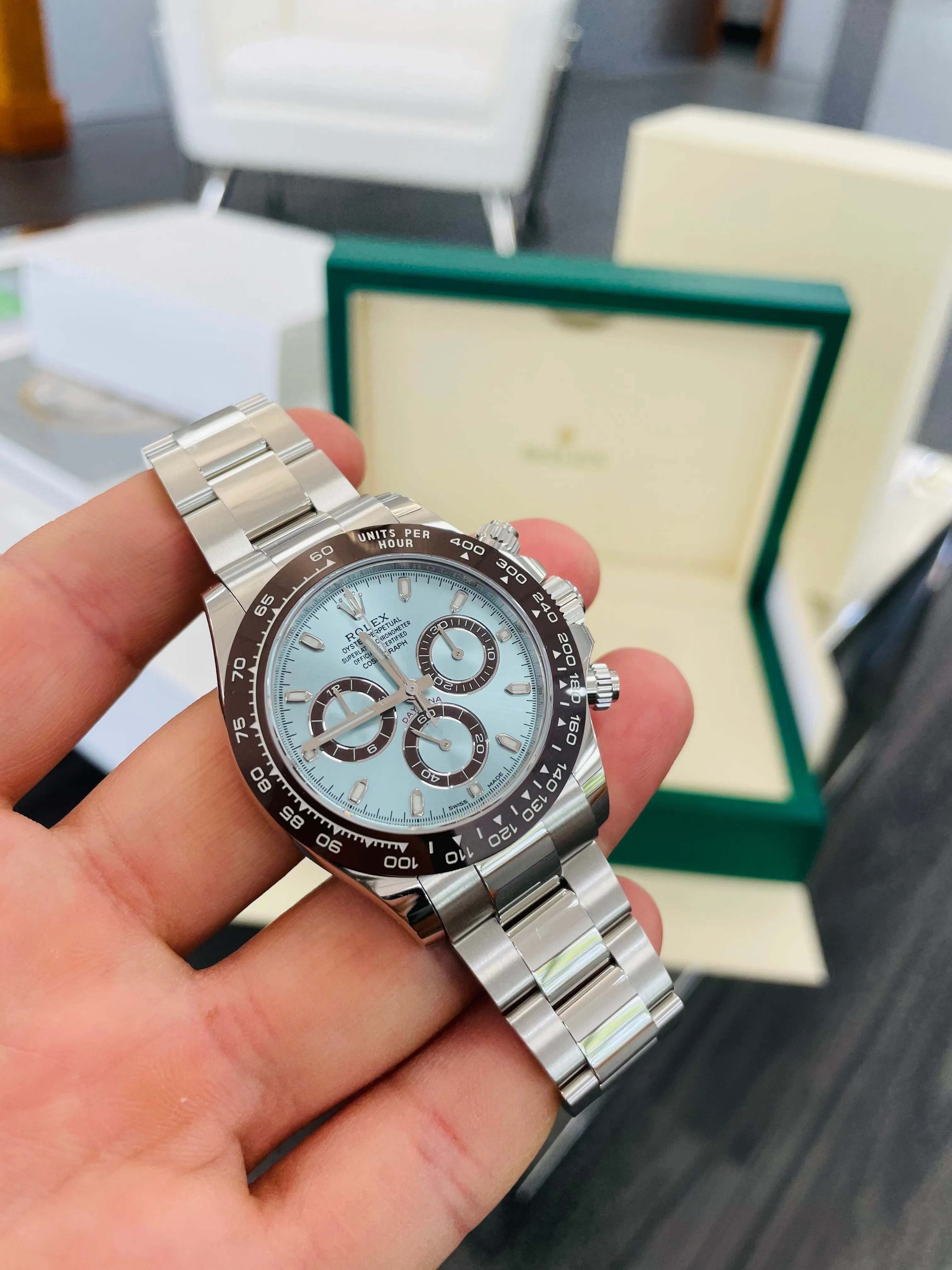 Rolex Platinum Daytona Ice Blue 116506 Box and Papers Unworn 2022