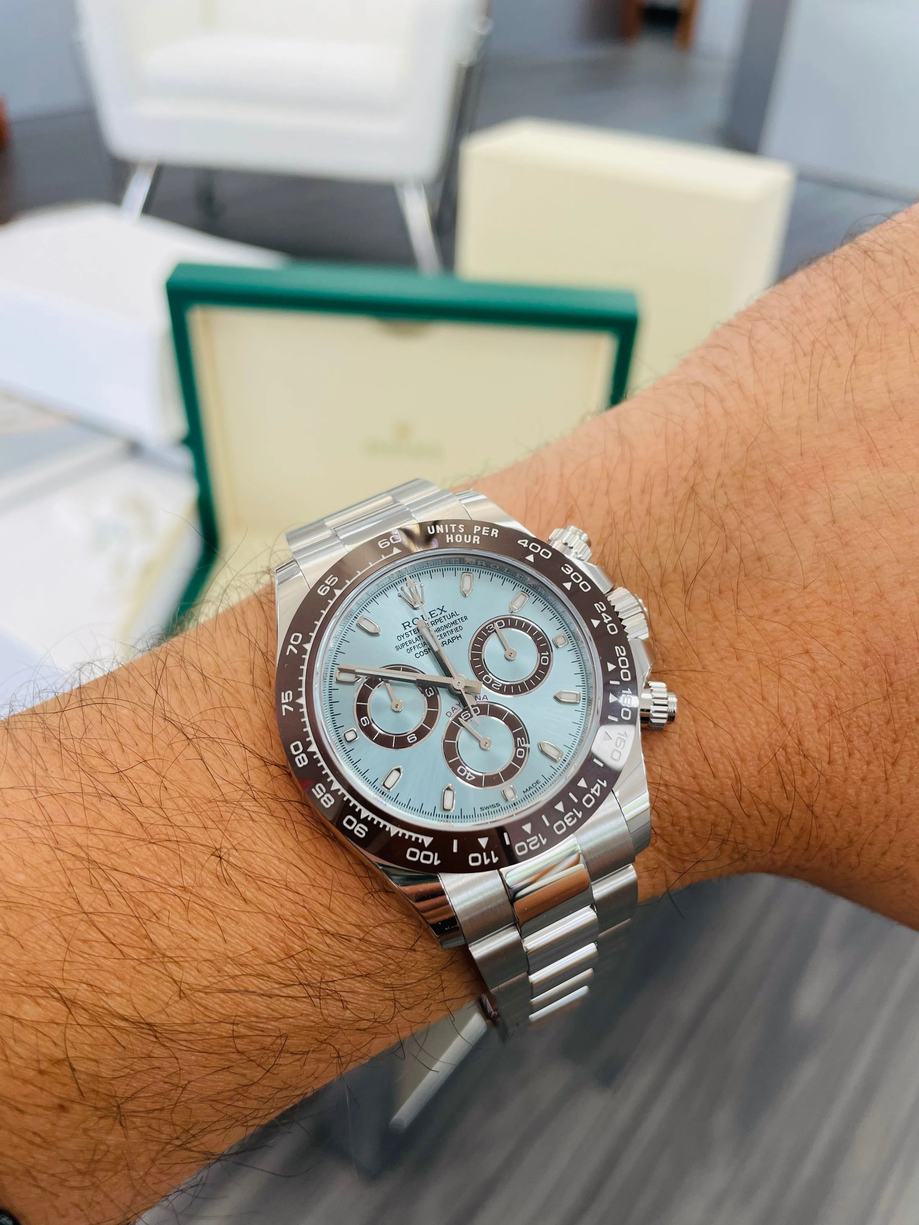 Rolex Platinum Daytona Ice Blue 116506 Box and Papers Unworn 2022