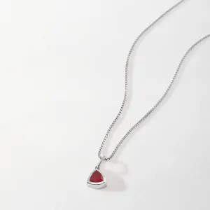 Ruby July Birthstone Necklace - Silver