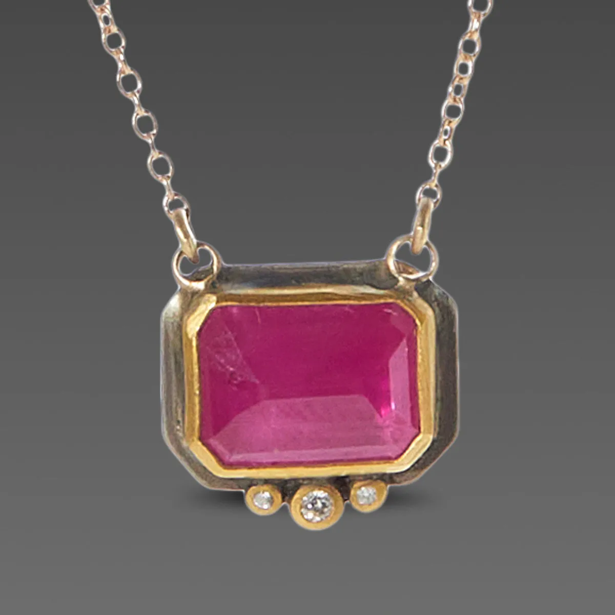 Ruby Necklace with Diamonds