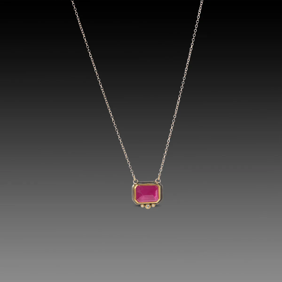 Ruby Necklace with Diamonds