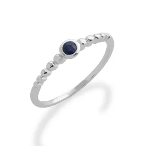 Saphir Einzel Stein Ring in Sterling Silber