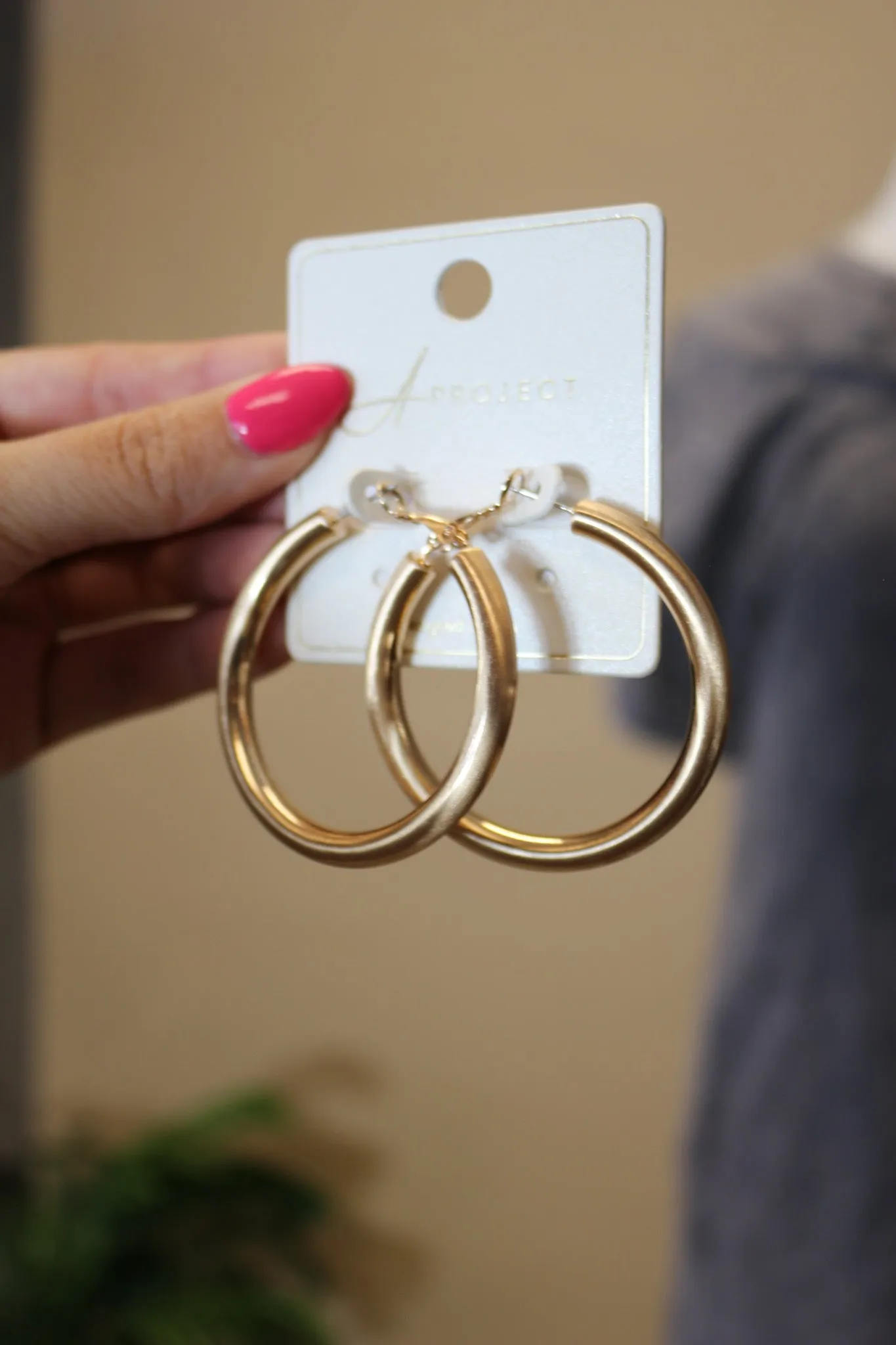 Satin Gold 2 inch Hoop Earrings