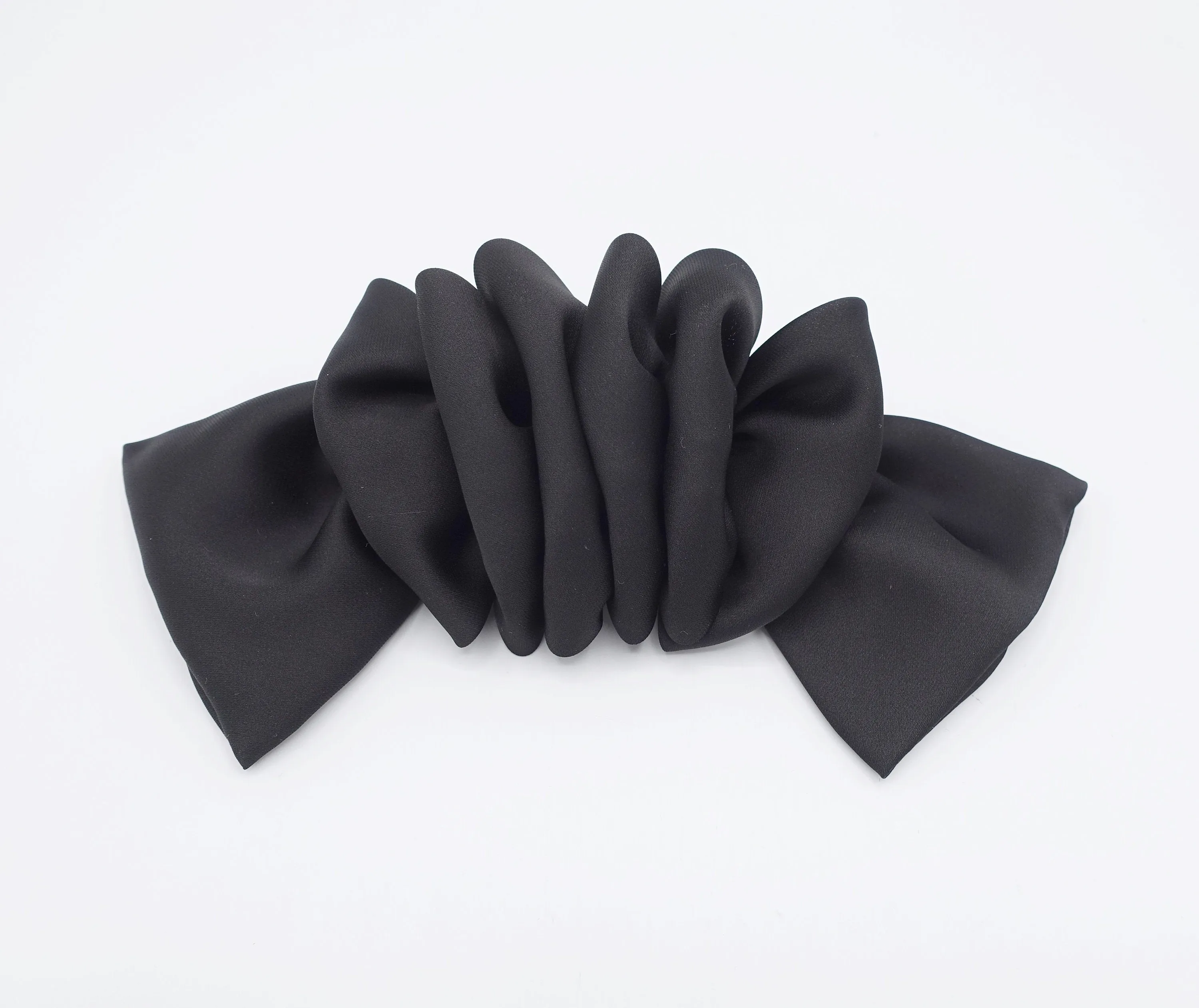 satin ruffle hair bow for women