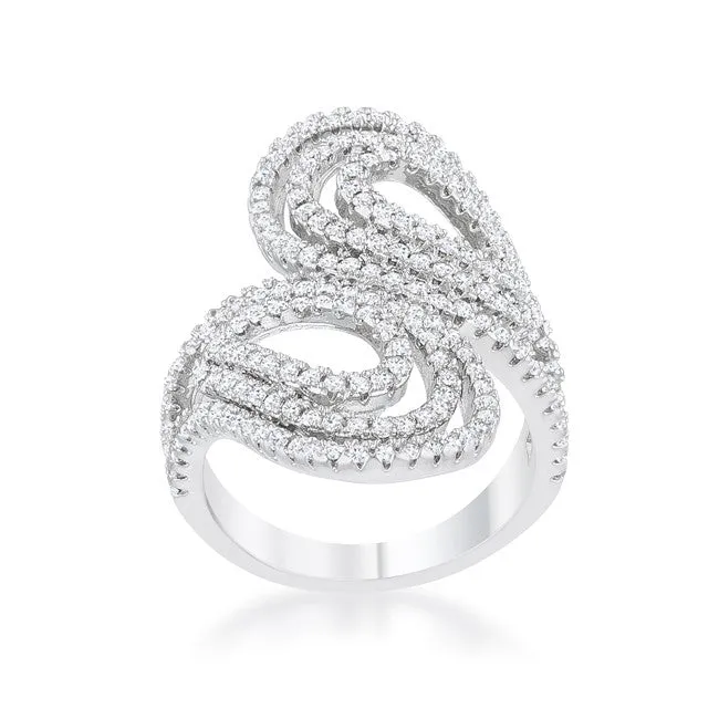 Serina 1.3ct Pave Circle Silver Fashion Ring