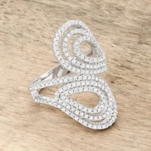 Serina 1.3ct Pave Circle Silver Fashion Ring