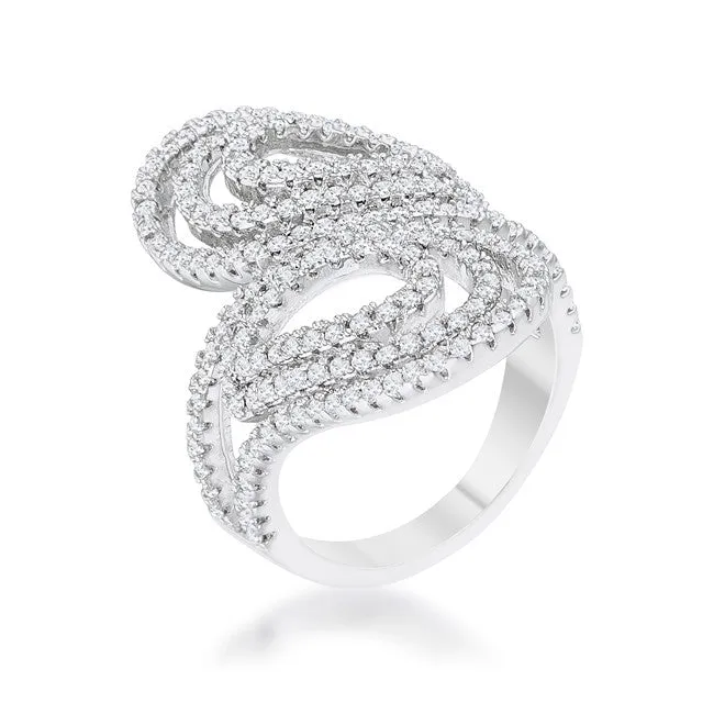 Serina 1.3ct Pave Circle Silver Fashion Ring