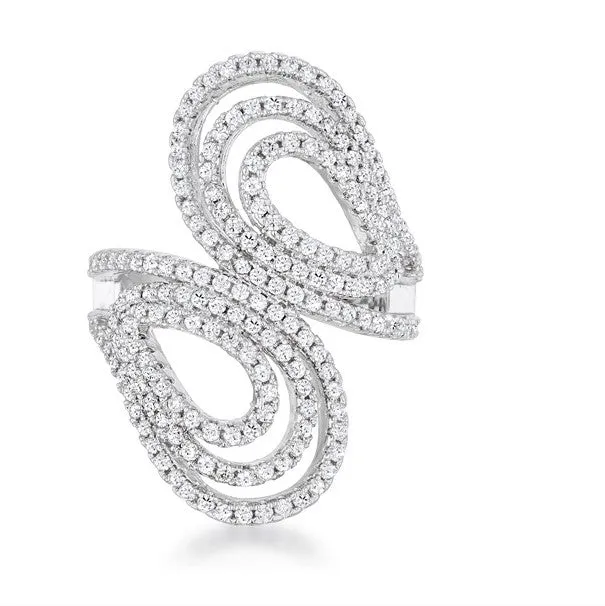 Serina 1.3ct Pave Circle Silver Fashion Ring