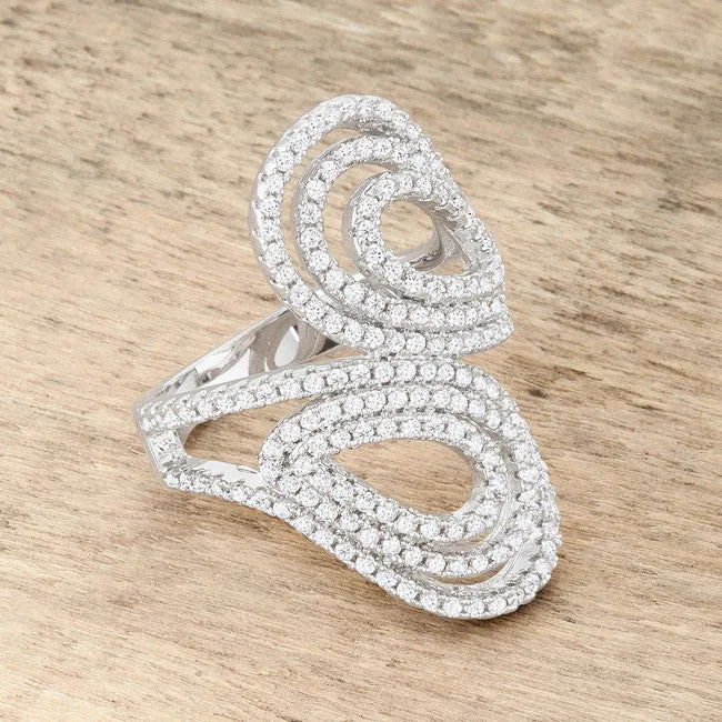 Serina 1.3ct Pave Circle Silver Fashion Ring