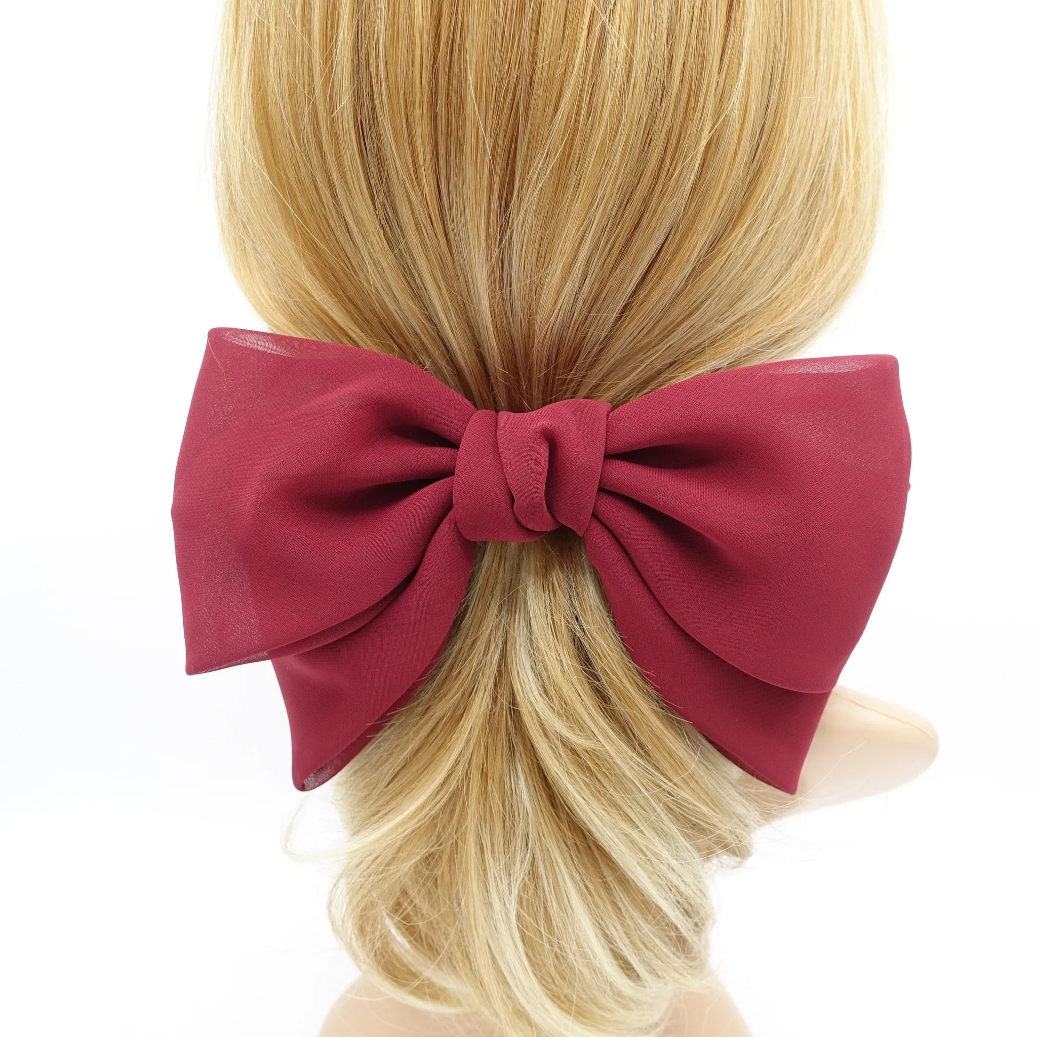 sheer chiffon big bow hair barrette women hair accessory