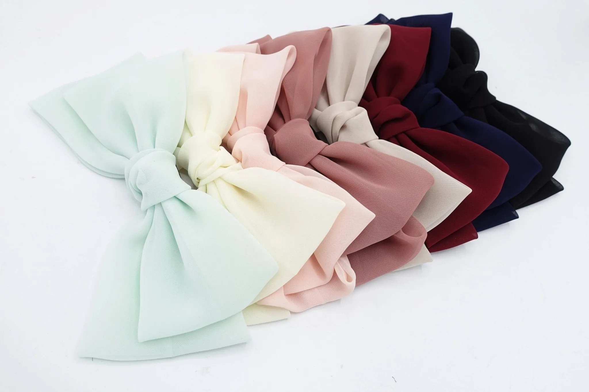 sheer chiffon big bow hair barrette women hair accessory