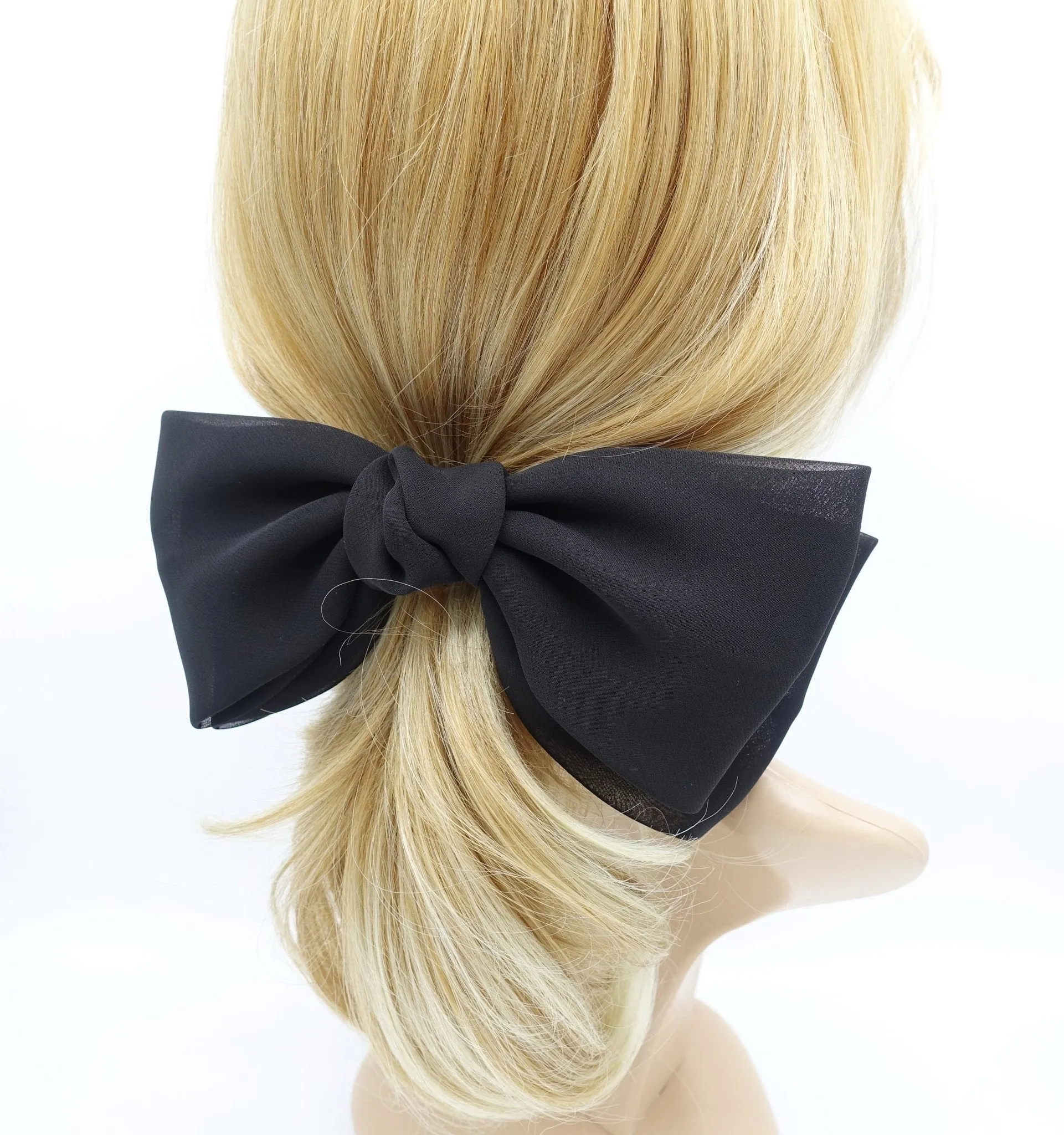 sheer chiffon big bow hair barrette women hair accessory