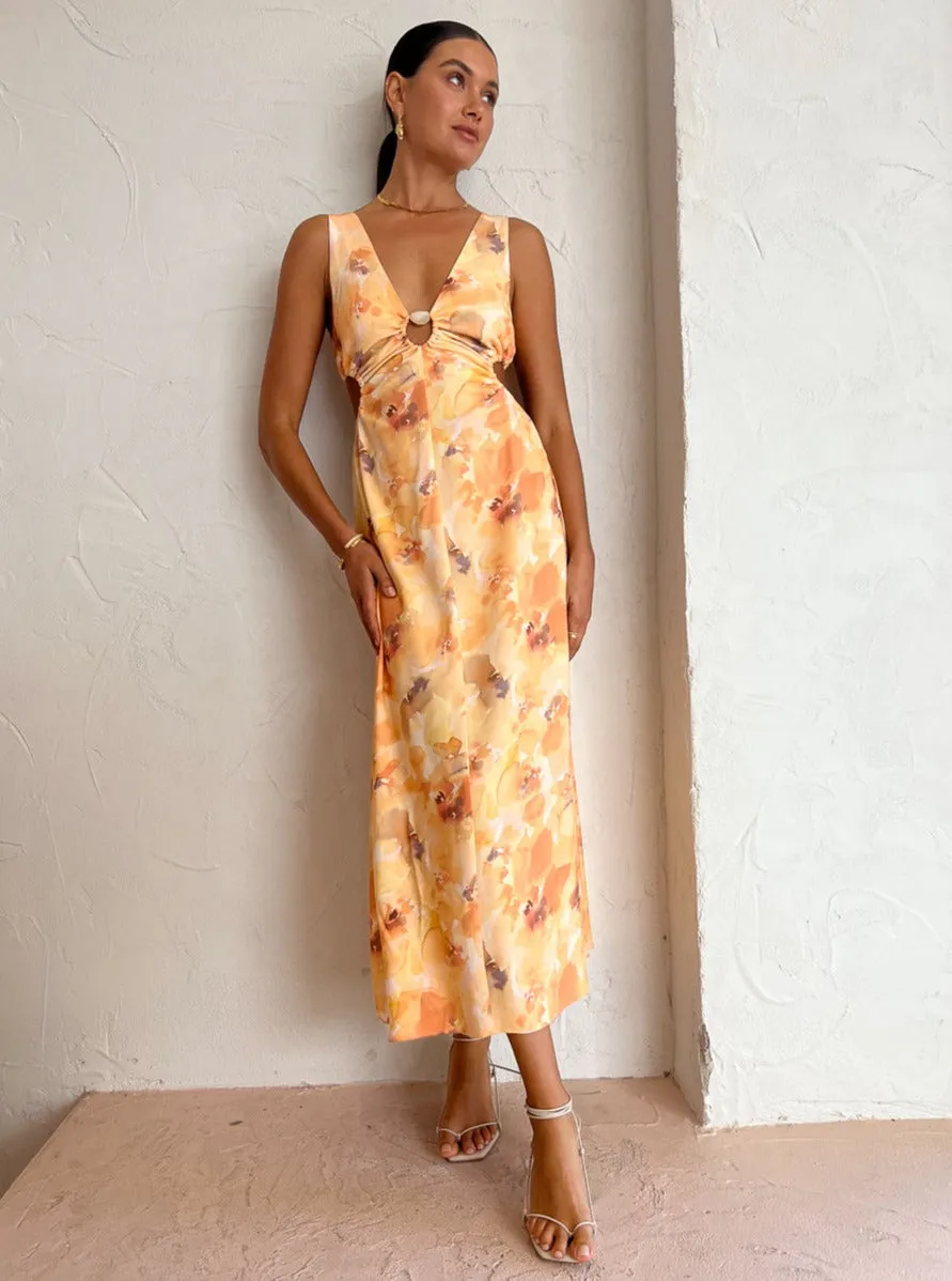 Significant Other Libby Maxi Dress in Painted Poppy