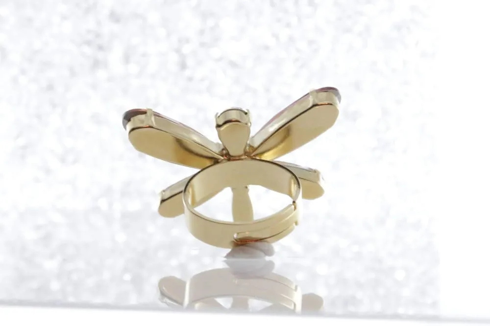 Silver Dragonfly Ring