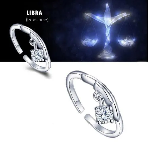 Silver Zodiac Adjustable Rings