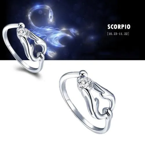 Silver Zodiac Adjustable Rings