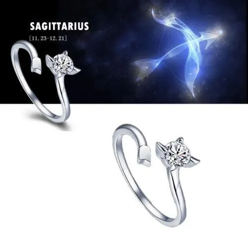 Silver Zodiac Adjustable Rings