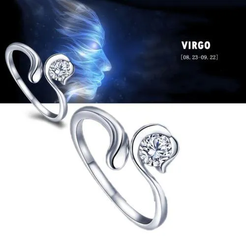 Silver Zodiac Adjustable Rings