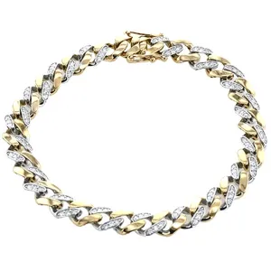 Simon G. Two-Tone Diamond Pave Cuban Link Bracelet