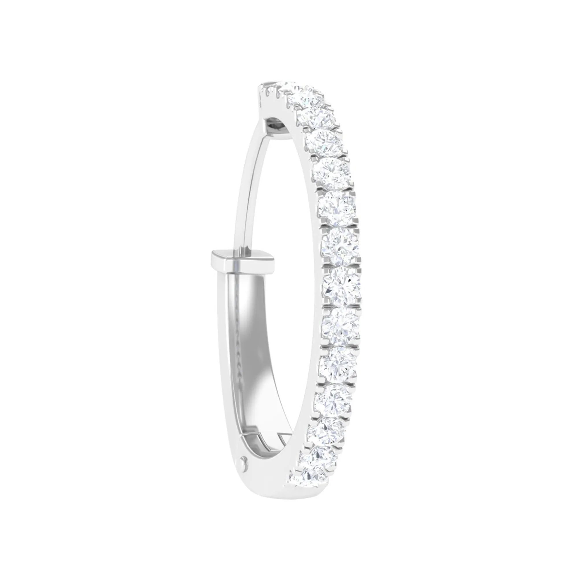 Simple Real Diamond Conch Hoop Earring