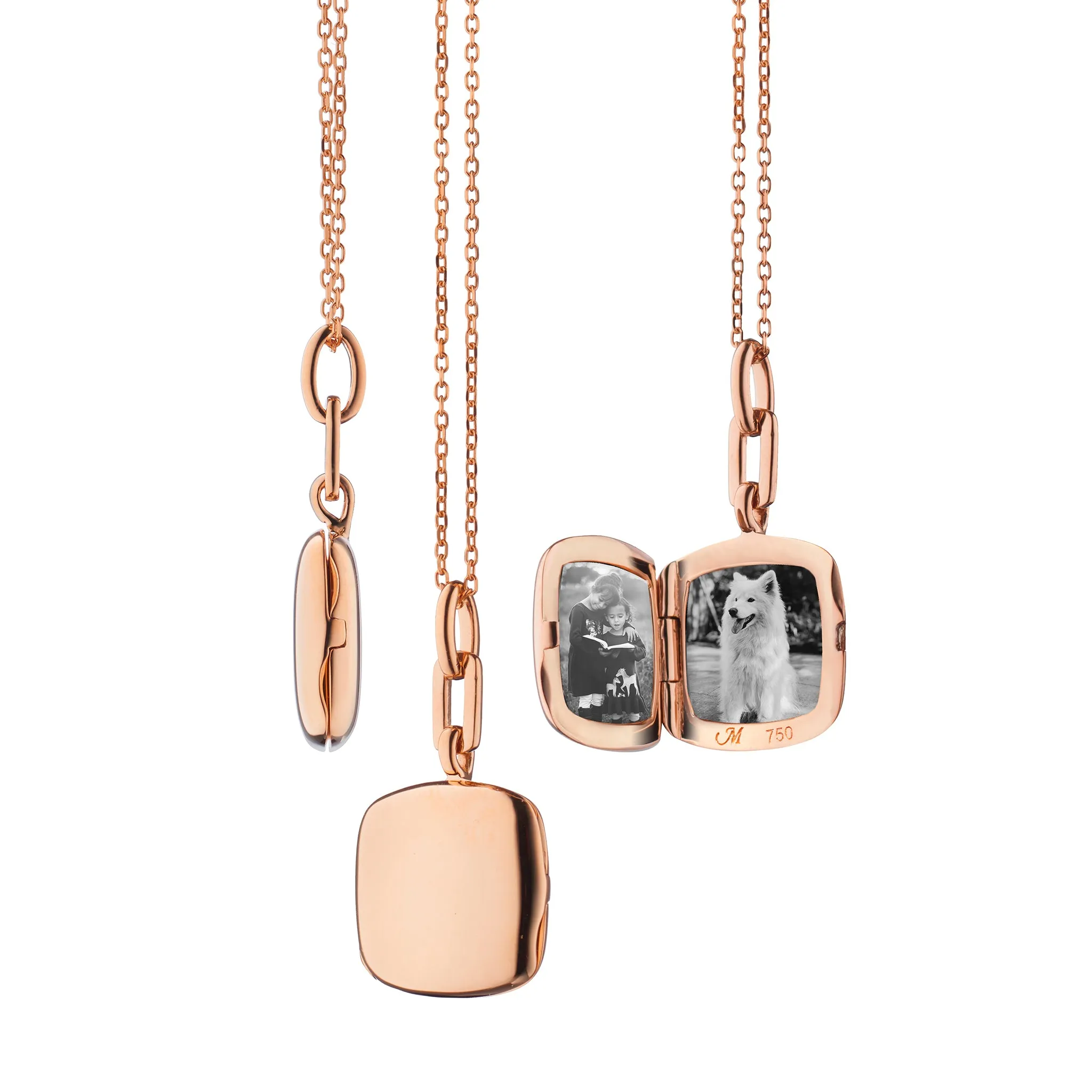 Slim "Viv" 18K Rose Gold Locket Necklace