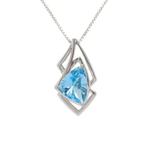 Stering Silver Fantasy Blue Topaz Necklace